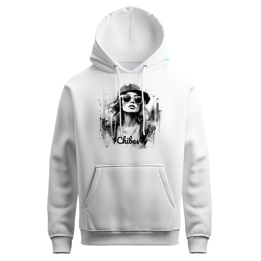 Cool Chick white premium hoodie. streetstyle fashion for women.