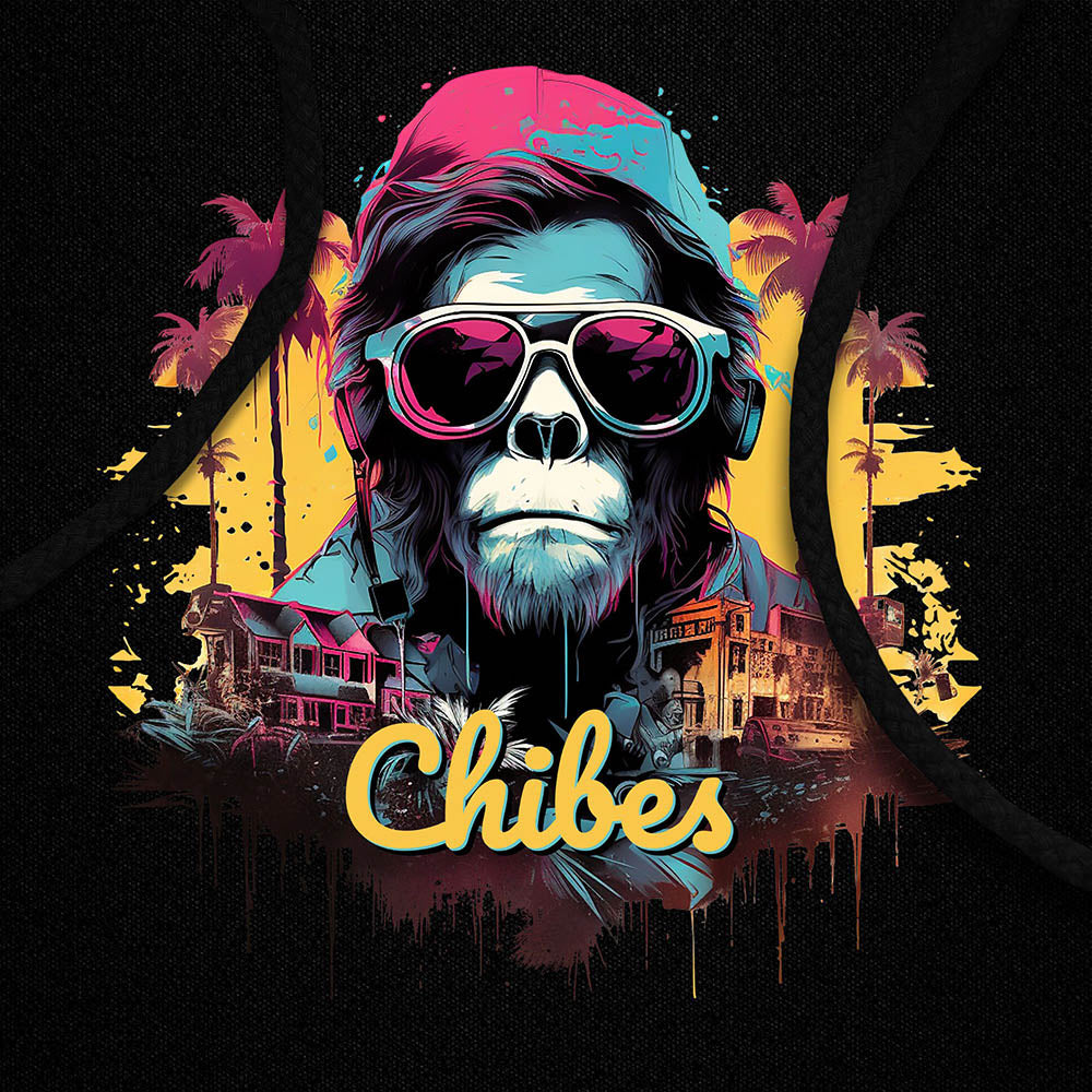 Chibes streetwear, Monkey Business, black premium hoodie with cool print.