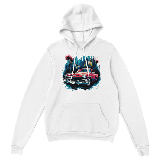 Hoodie with 'Low Rider' print. Chibes Basic White Hoodie - Unisex
